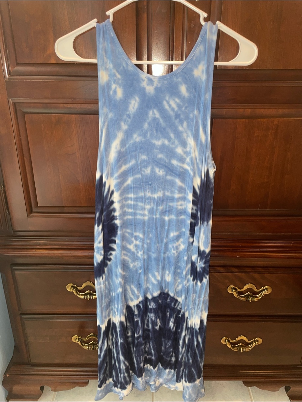 a.n.a Blue and White Tie-Dye Maxi Dress